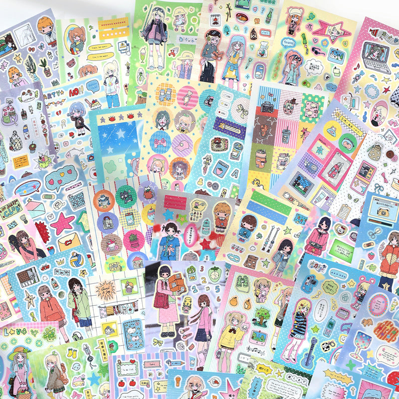 Neon Era Series Sticker Book featuring book designs for journaling, scrapbooking and collage