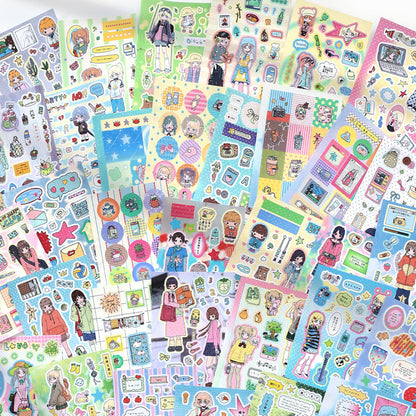 Neon Era Series Sticker Book featuring book designs for journaling, scrapbooking and collage