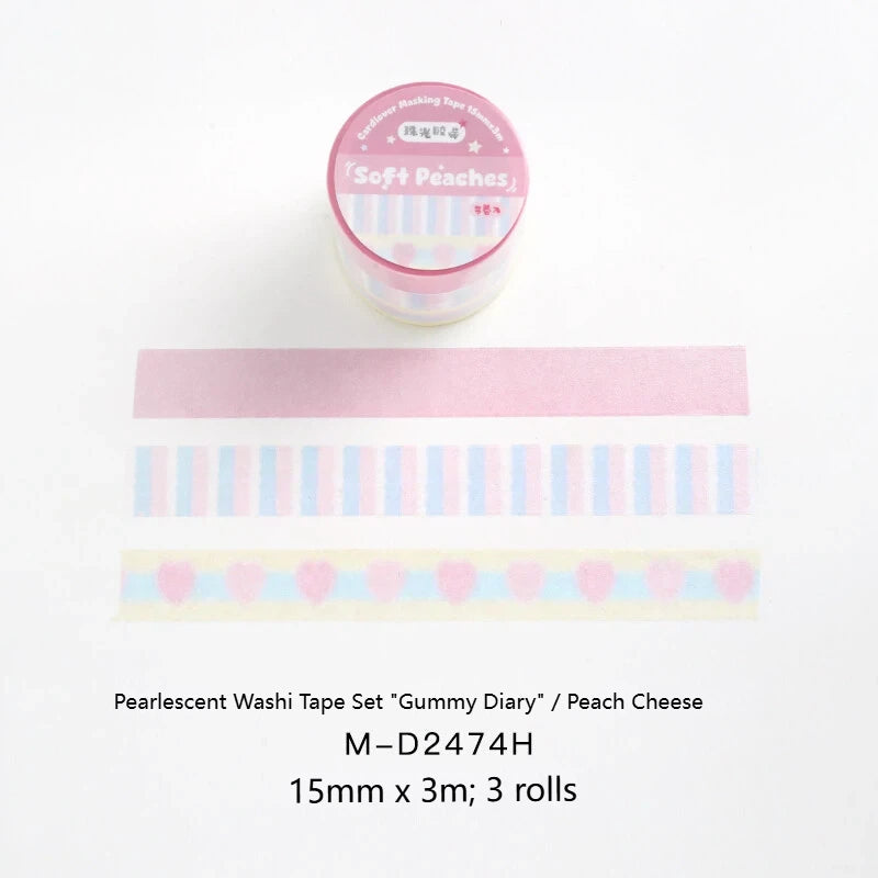 Soft Candy Diary Series Pearly Lustre Washi Tape Set