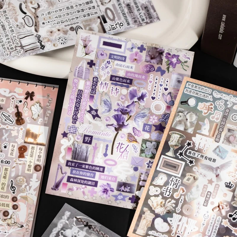 Flowers Hidden in the Mist Sticker Book