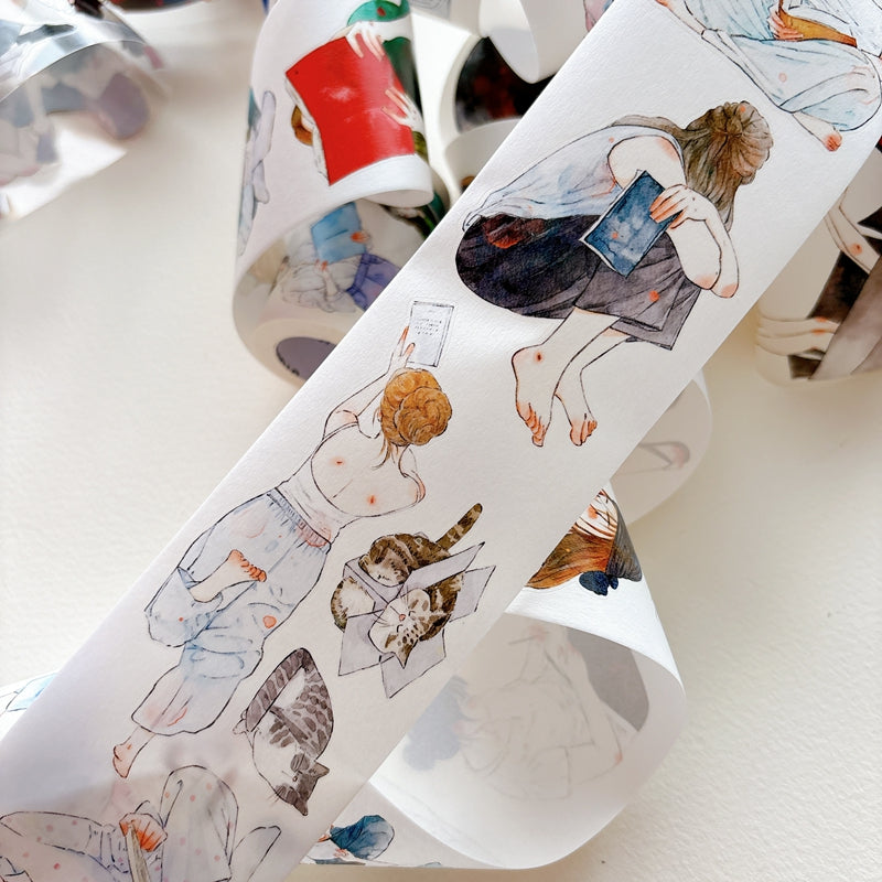 Whole Roll 6cm*10m Reading Book Die Cutting Washi/PET/Fog PET Tape