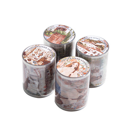 Romantic Bohemian Series Die Cutting PET Tape featuring romantic designs for journaling, scrapbooking and collage