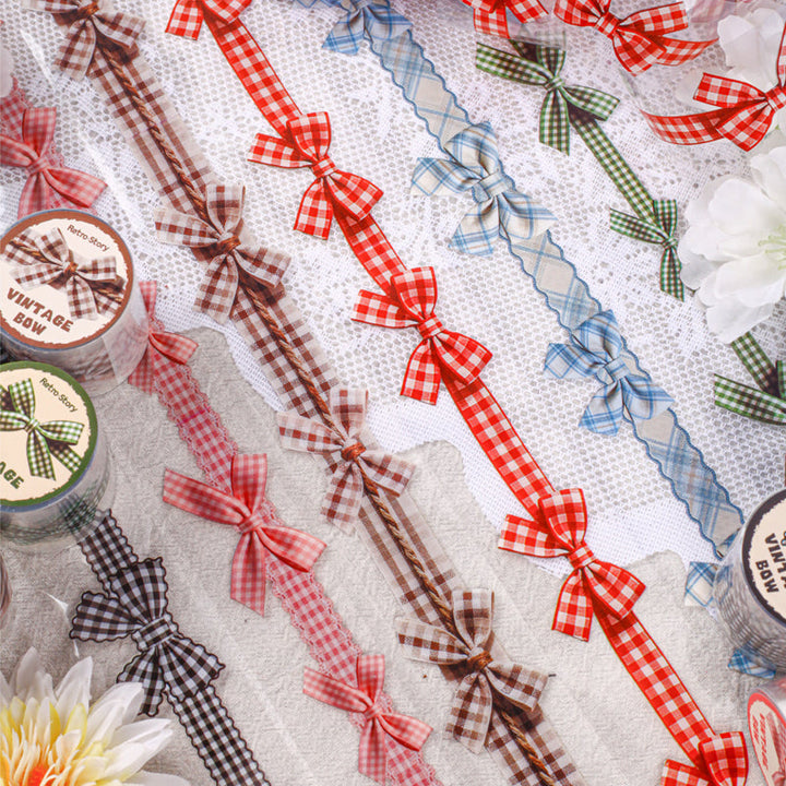 Vintage Bowknot Series PET Tape featuring vintage designs for journaling, scrapbooking and collage