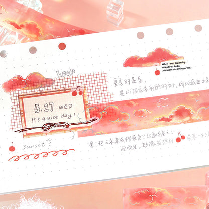 Dreaming Flowing Light Music Series Silver Stamping PET Tape featuring dream, silver, and music designs for journaling, scrapbooking and collage