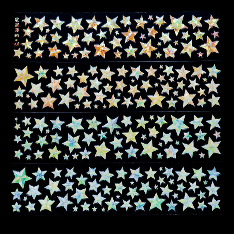 Whole Roll 6cm*5m Star Dust Wandering Die Cutting Shell Light PET Tape