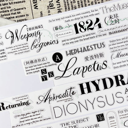 5cm*100cm Retro script Die Cutting Synthetic Paper/PET Tape featuring retro designs for journaling, scrapbooking and collage