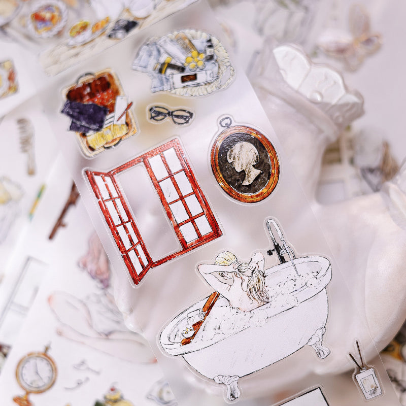 5.5cm*100cm Pace of life Die Cutting Washi/Fog PET Tape for journaling, scrapbooking and collage