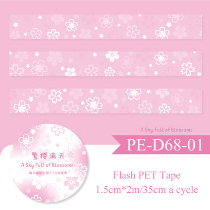 Spring Blossom Words Series Flash PET Tape