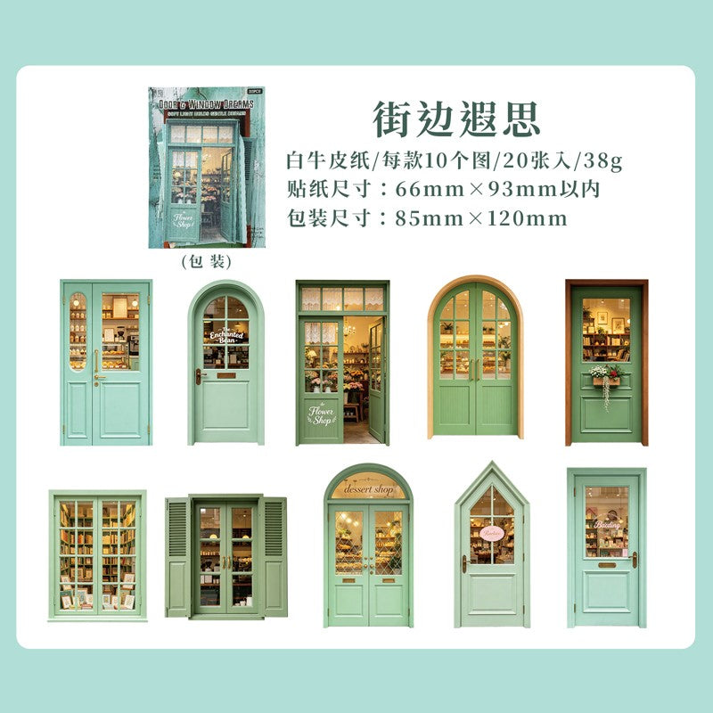 Door and Window Dream Series Retro Door and Window Sticker Pack