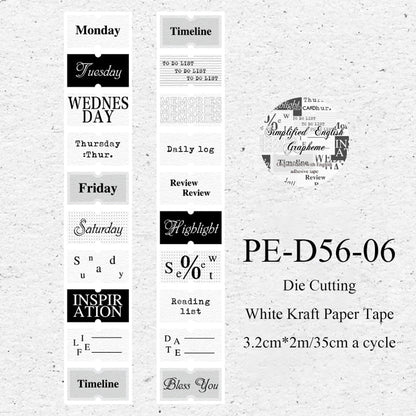 Label Element Series Die Cutting White Kraft Paper Tape