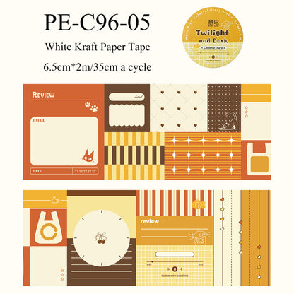 Colorful Diary Series White Kraft Paper Tape