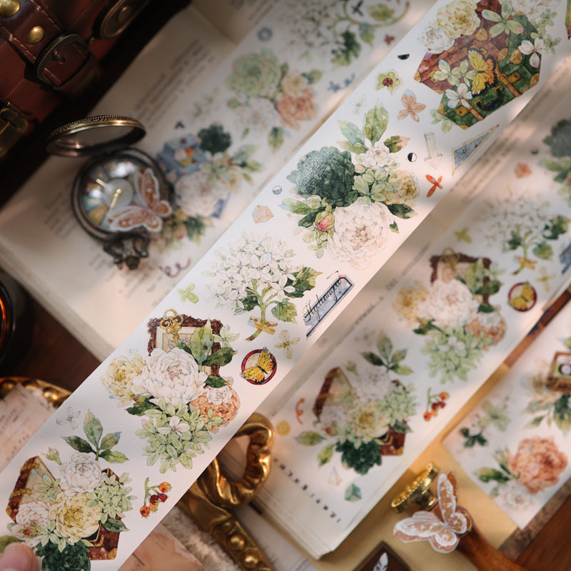 Whole Roll 5.5cm*5m Flower Box Die Cutting Washi/PET/Shell Light PET Tape