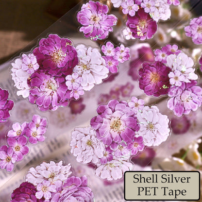 Whole Roll 5.5cm*5m Mei Sha Die Cutting Washi/PET/Shell Silver PET Tape