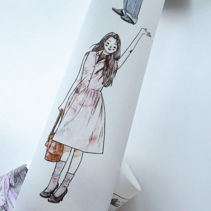 4.5cm*333cm Set Off On Journey Die Cutting Washi/PET/Fog PET Tape for journaling, scrapbooking and collage