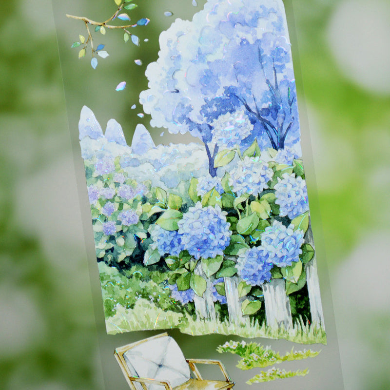 6.5cm*120cm Explore Mountains Shell Light PET Tape featuring light designs for journaling, scrapbooking and collage