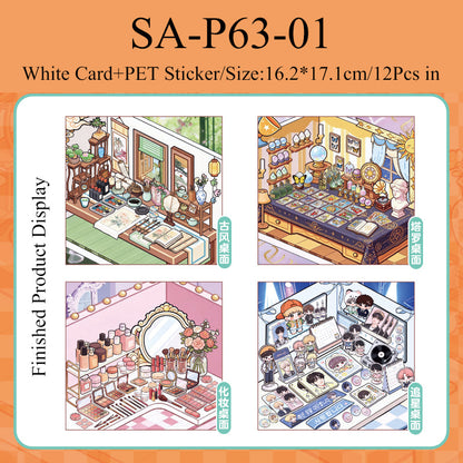 Corner Of Desk Series 3D Sticker Book