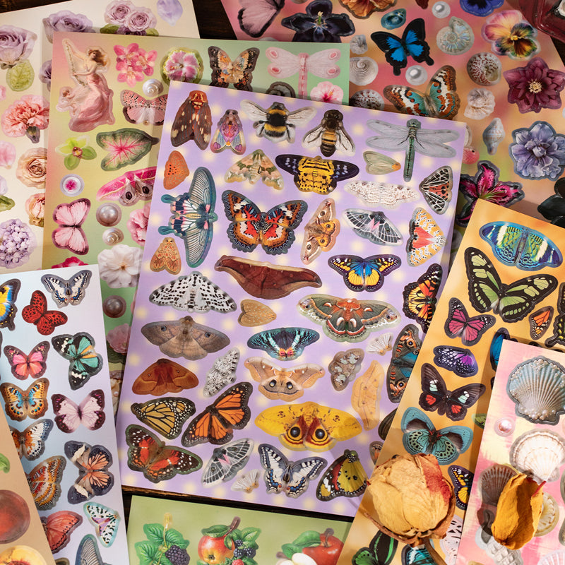 Retro Sanctuary Series Sticker Book featuring retro, and book designs for journaling, scrapbooking and collage