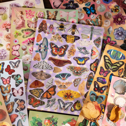 Retro Sanctuary Series Sticker Book featuring retro, and book designs for journaling, scrapbooking and collage