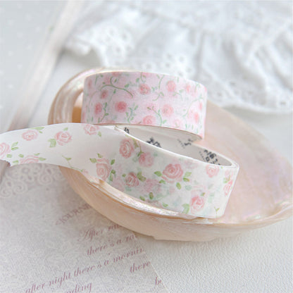 Flower And Alice Series Washi Tape featuring flower designs for journaling, scrapbooking and collage