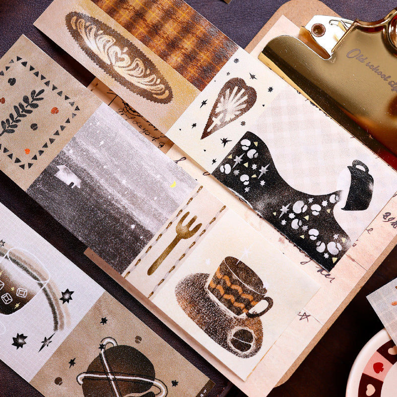 4cm*100cm Coffee Color Language Washi Tape featuring color designs for journaling, scrapbooking and collage