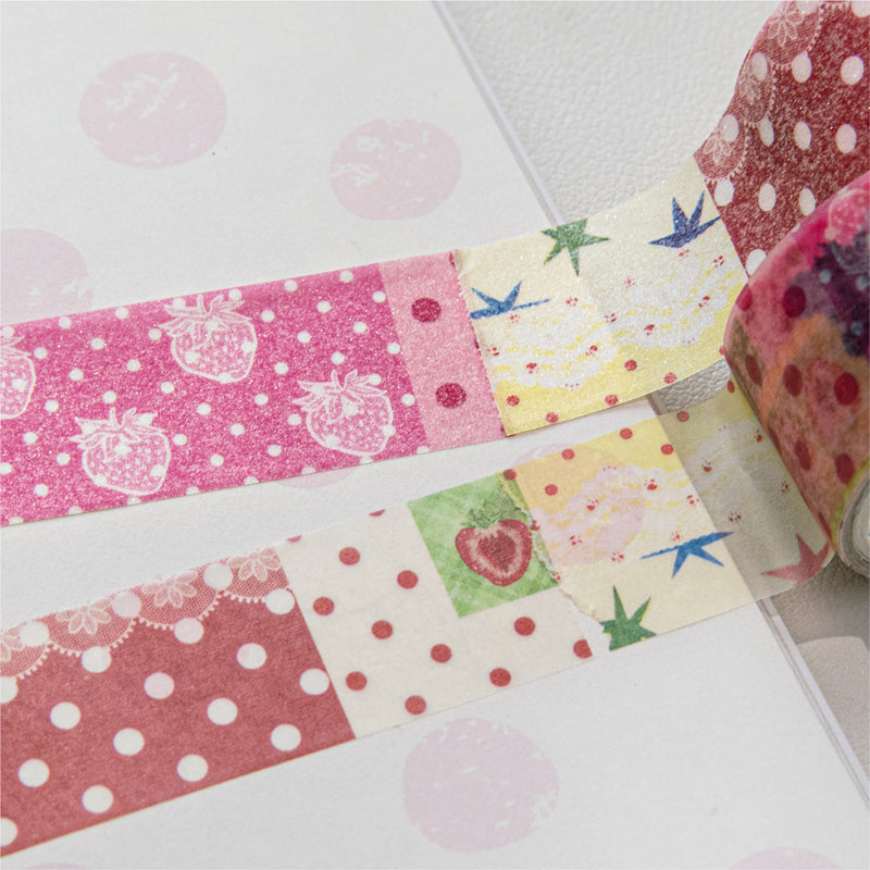 Patchwork Garden Series Flash Washi/Sulfuric Acid Paper Tape featuring garden designs for journaling, scrapbooking and collage