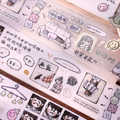 5cm*100cm Minor Emotions Die Cutting Washi/Fog PET Tape