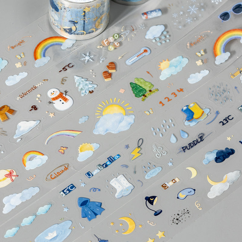 Weather Forecast Series Die Cutting PET Tape for journaling, scrapbooking and collage