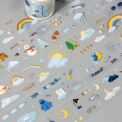 Weather Forecast Series Die Cutting PET Tape for journaling, scrapbooking and collage
