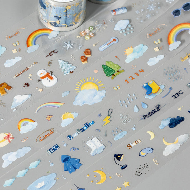 Weather Forecast Series Die Cutting PET Tape for journaling, scrapbooking and collage