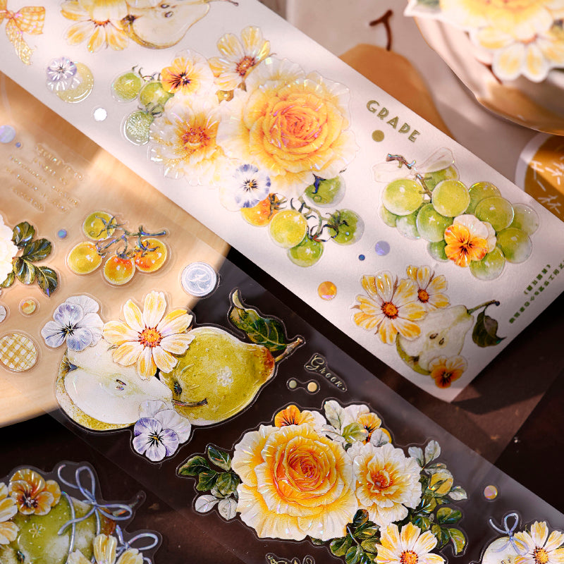Whole Roll 6cm*5m Grape Vine Die Cutting Washi/PET/Shell Light Washi/PET Tape