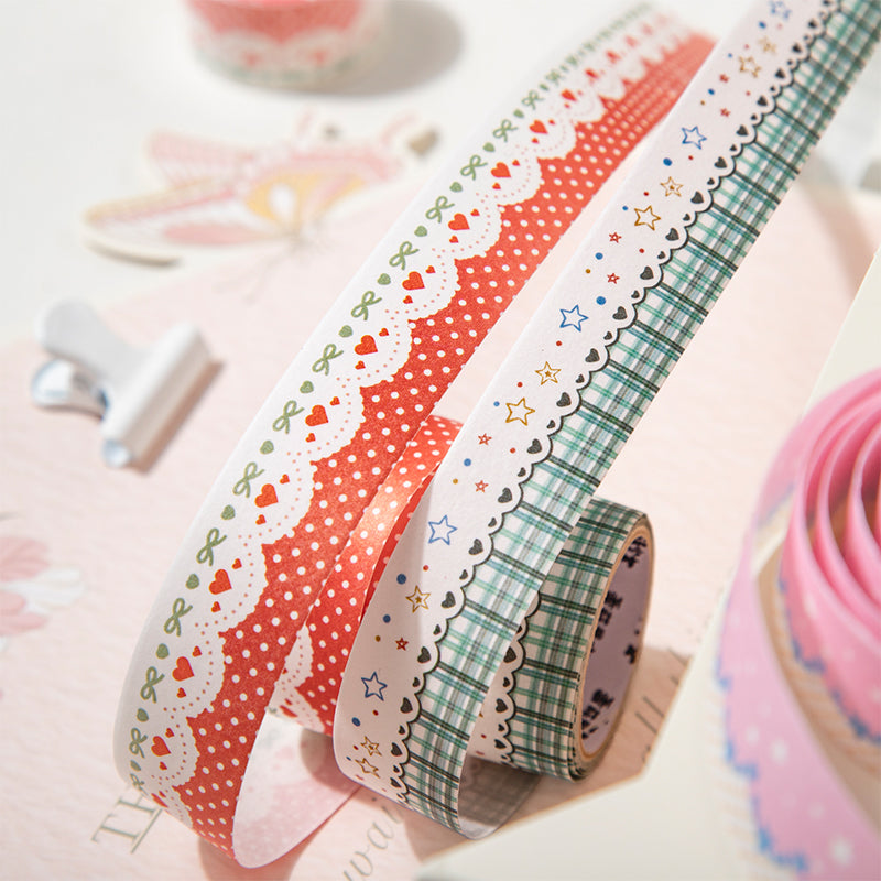 Star Grid Pattern Series Washi Tape featuring star designs for journaling, scrapbooking and collage