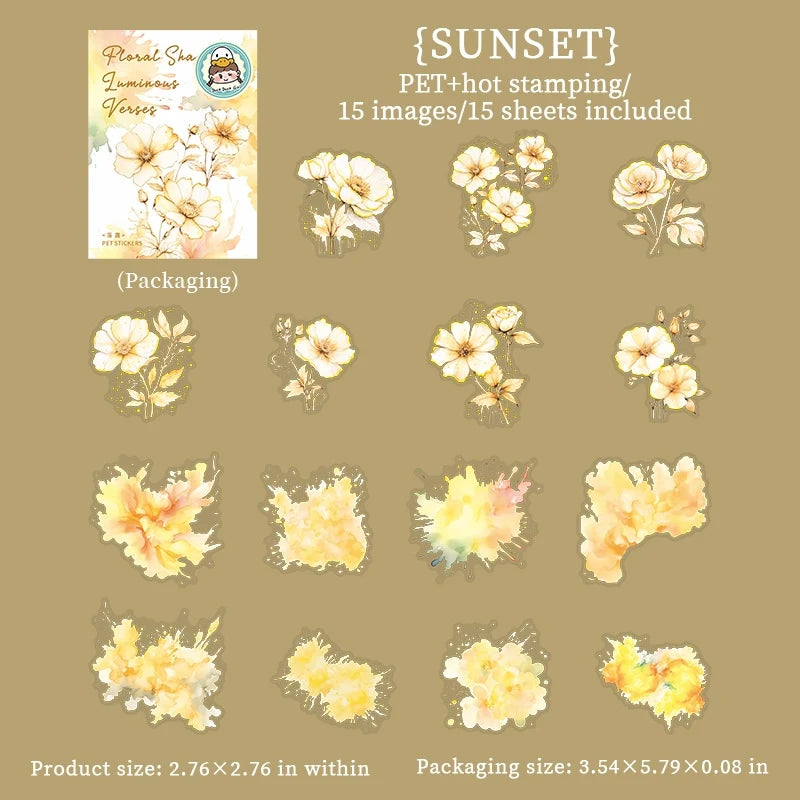 Gilded Floral PET Sticker Tape