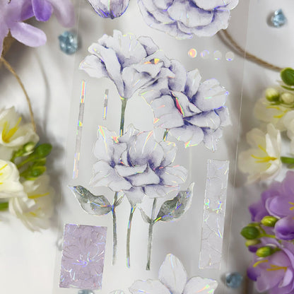 6cm*100cm Purple anemone Shell Light PET Tape featuring light designs for journaling, scrapbooking and collage