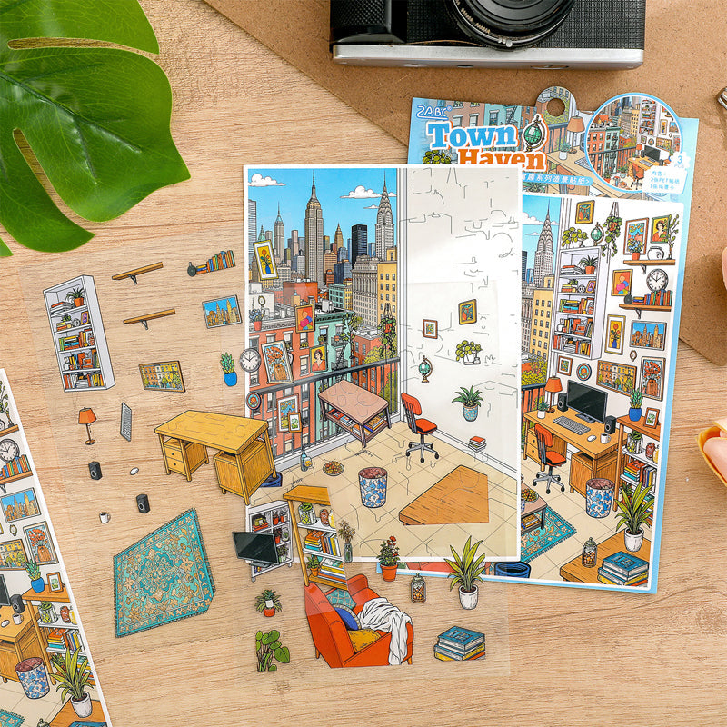 Manx Leisure Series 3D Sticker featuring leisure designs for journaling, scrapbooking and collage