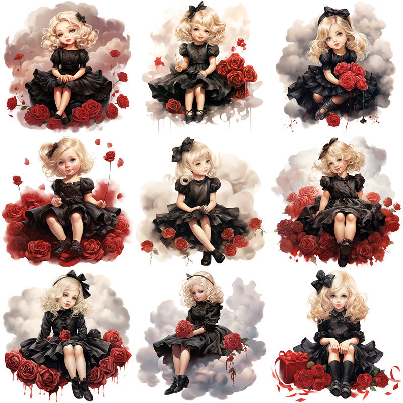 Vintage Rose Girl Sticker