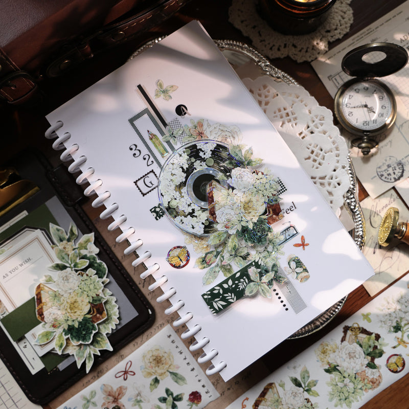 Whole Roll 5.5cm*5m Flower Box Die Cutting Washi/PET/Shell Light PET Tape