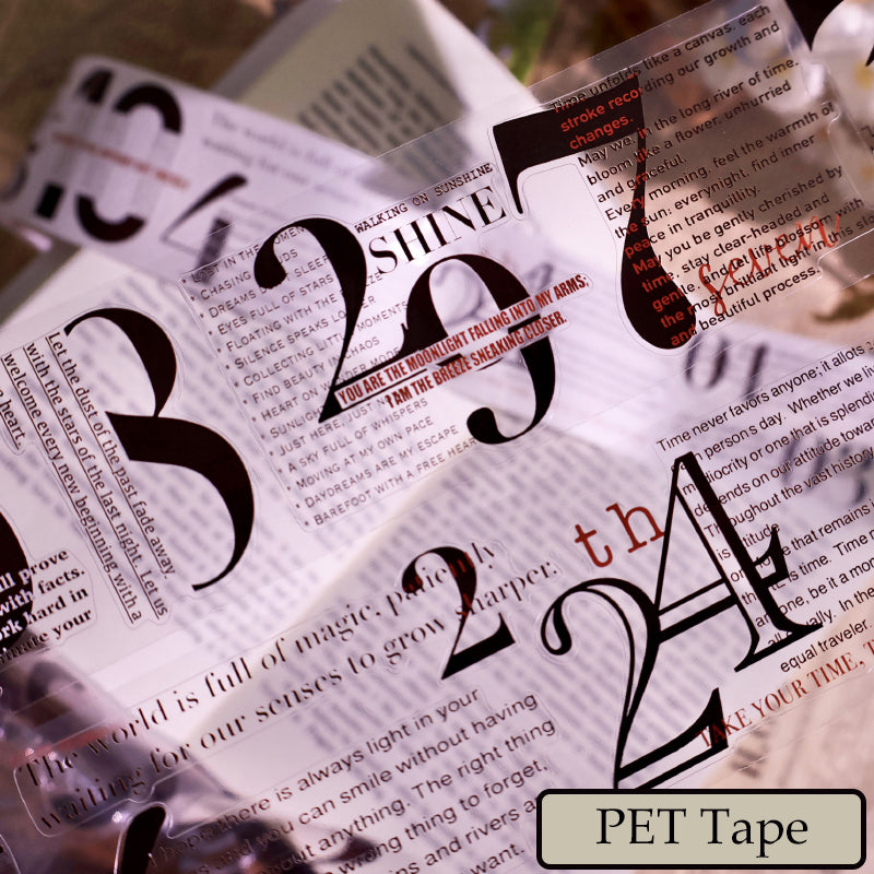 Whole Roll 5cm*5m Figure Saying Die Cutting Washi/PET Tape