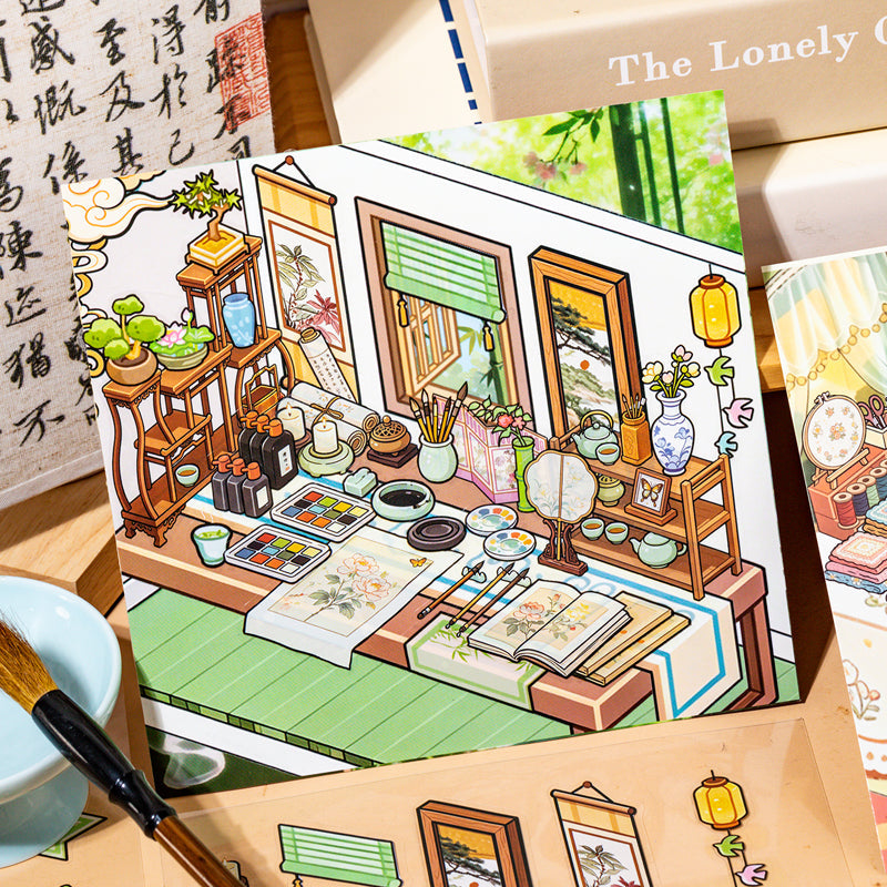 Corner Of Desk Series 3D Sticker Book featuring book designs for journaling, scrapbooking and collage