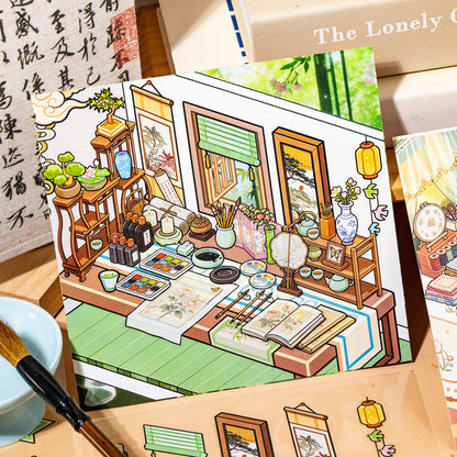 Corner Of Desk Series 3D Sticker Book featuring book designs for journaling, scrapbooking and collage