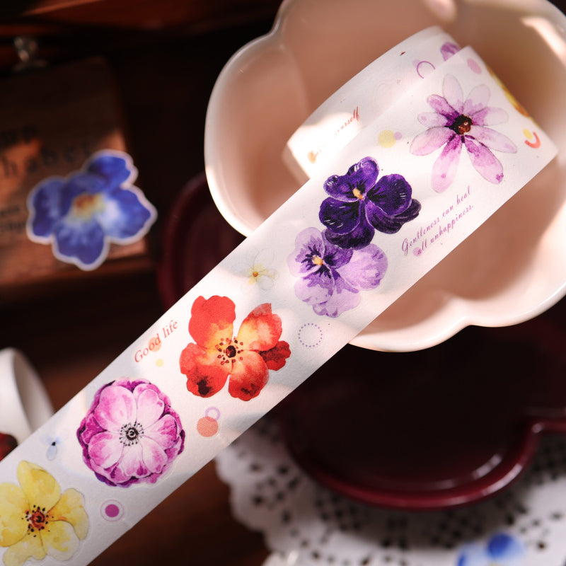 Whole Roll 3.5cm*3m Little Colored Stripes Die Cutting Washi/PET/Synthetic Paper Tape featuring red, and color designs for journaling, scrapbooking and collage