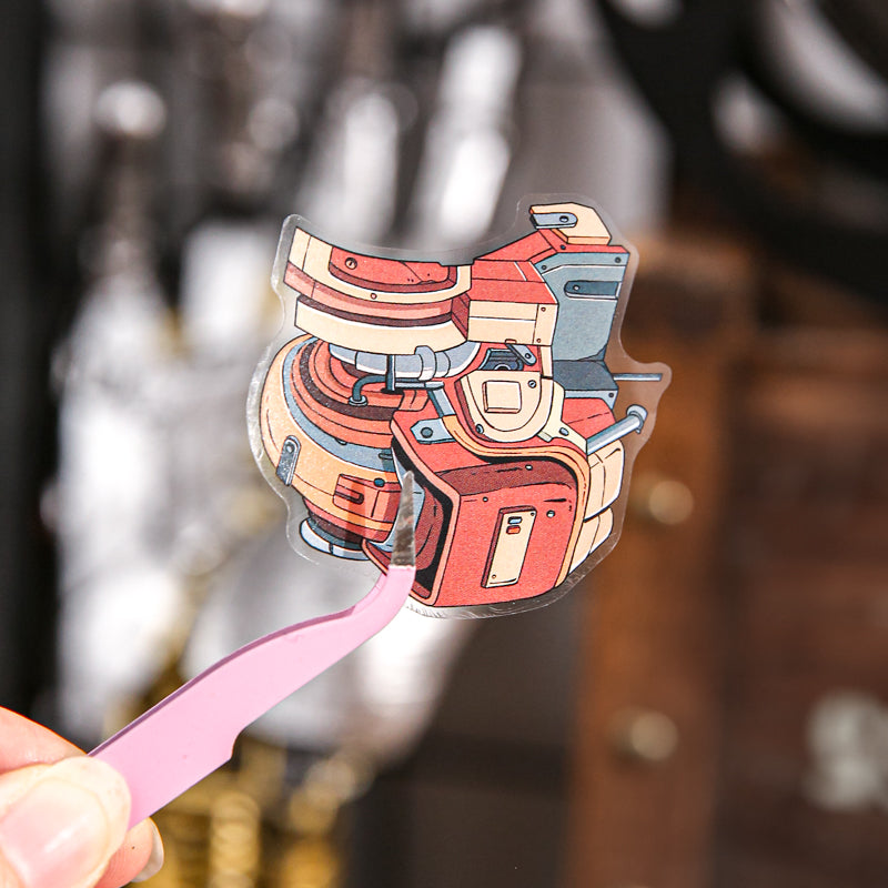 Mechanical Castle Series 3D Sticker featuring castle designs for journaling, scrapbooking and collage