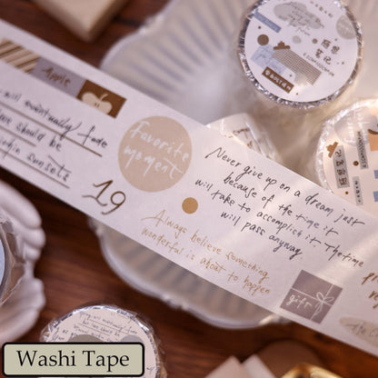 4.5cm*100cm Random Thoughts Notebook Die Cutting Washi/PET/Fog PET Tape
