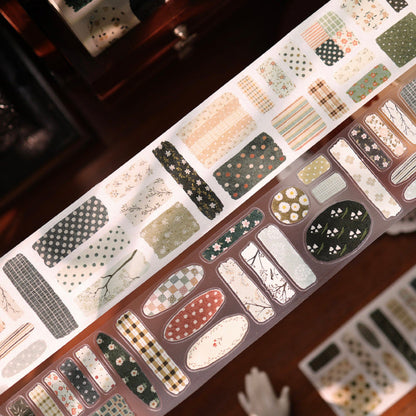 5cm*100cm Printed Floral Patchwork Die Cutting Washi/Fog PET Tape featuring floral designs for journaling, scrapbooking and collage