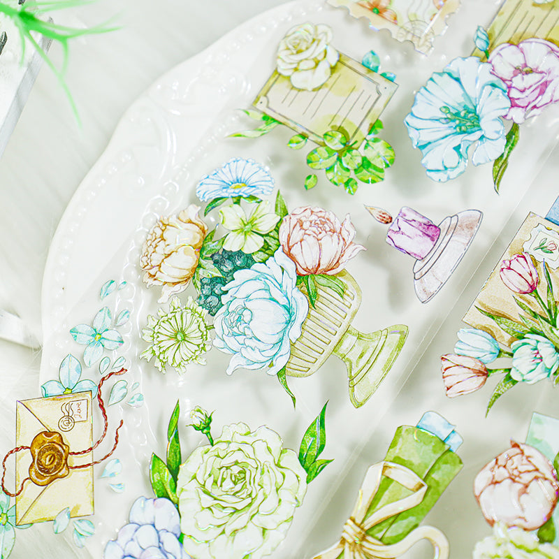 Spring time Shell Light PET Tape featuring spring, and light designs for journaling, scrapbooking and collage