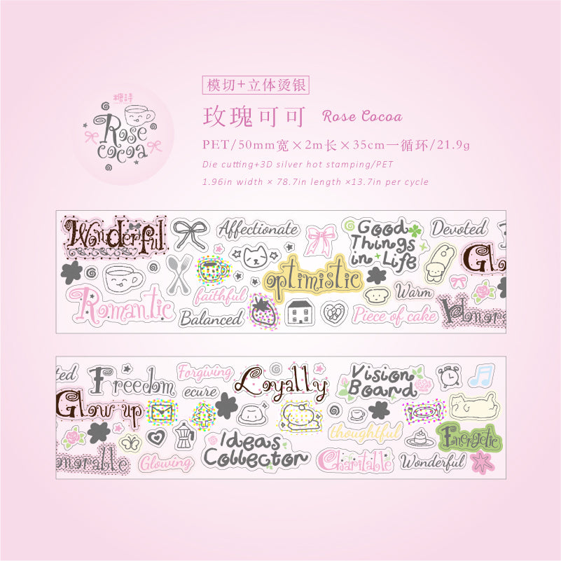 Rolling Characters Series Die Cutting Silver Stamping PET Tape