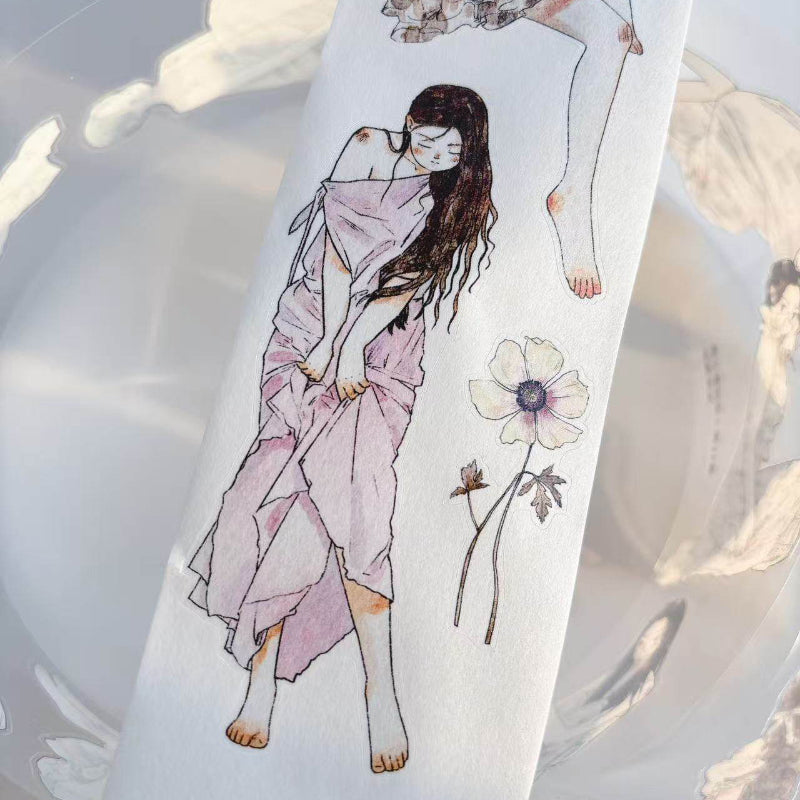 Whole Roll 5.5cm*10m Solitary Living Period Die Cutting Washi/PET/Fog PET Tape for journaling, scrapbooking and collage