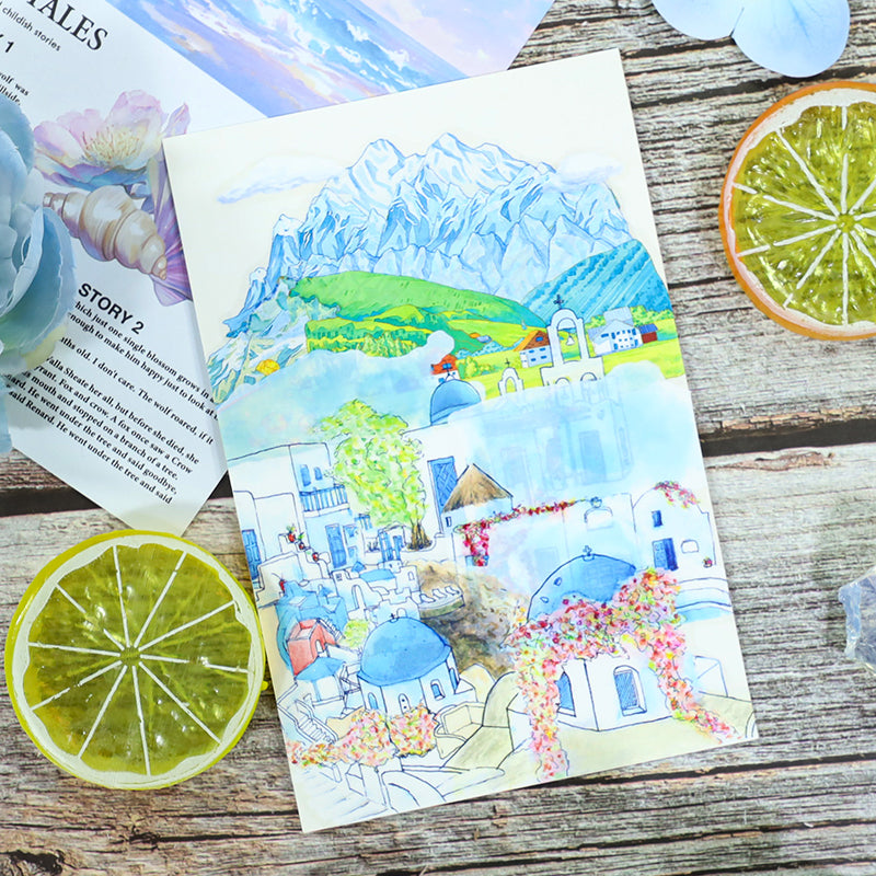 Mountains Stretch PET Tape for journaling, scrapbooking and collage