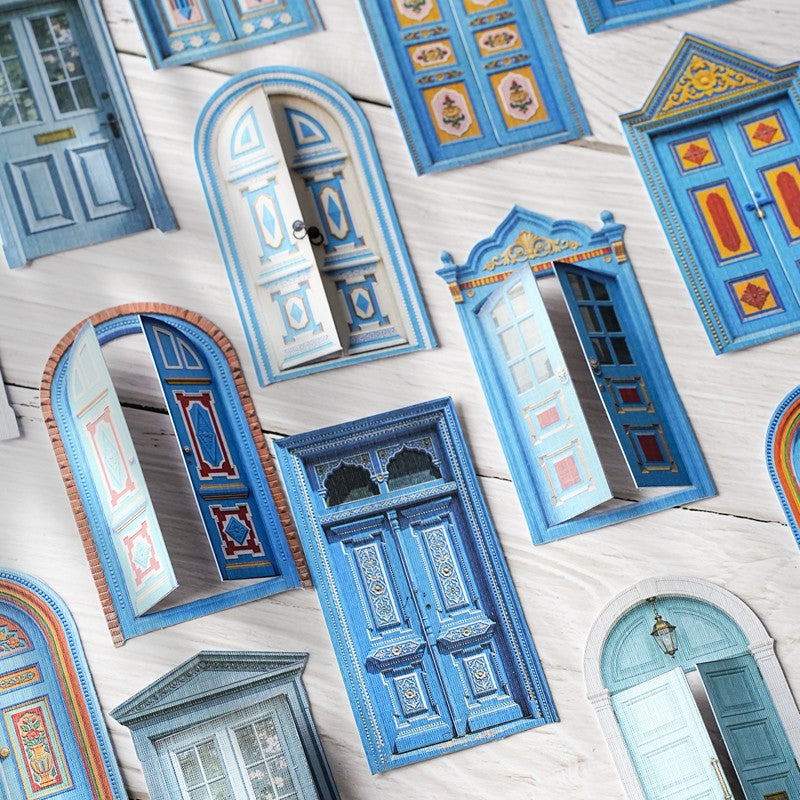 Door and Window Dream Series Retro Door and Window Sticker Pack featuring dream, retro, and wind designs for journaling, scrapbooking and collage