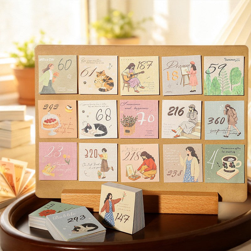 365 Days of Little Happiness Series mini year calendar featuring daily happiness, dessert, and reflection designs for journaling, scrapbooking and collage