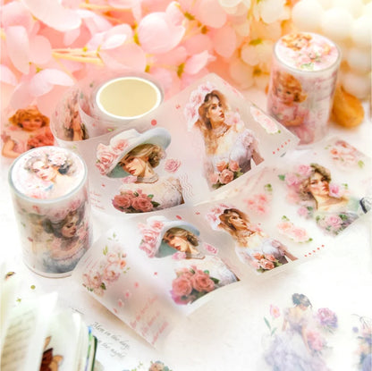 Vintage Art Girl Floral PET & Washi Tape